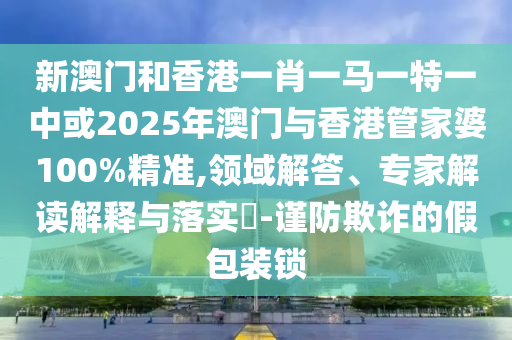 新澳門和香港一肖一馬一特一中或2025年澳門與香港管家婆100%精準(zhǔn),領(lǐng)域解答、專家解讀解釋與落實(shí)?-謹(jǐn)防欺詐的假包裝鎖